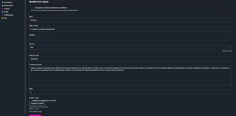 Screenshot du projet
